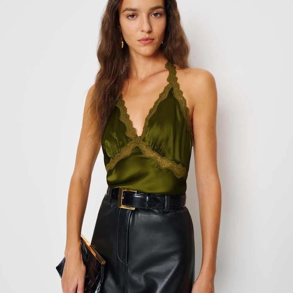 Reformation Olive Green Camisole